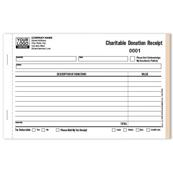 Charitable Donation Receipt Book