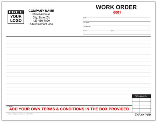 Contractor Work Order Sheet