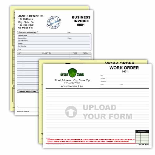 Multi-Color Custom Form 2 part NCR 8.5 x 11