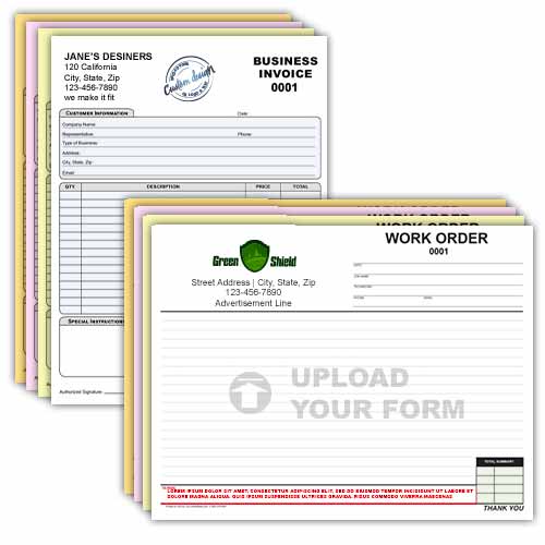 Multi-Color Custom Form 4 part NCR 8.5 x 11