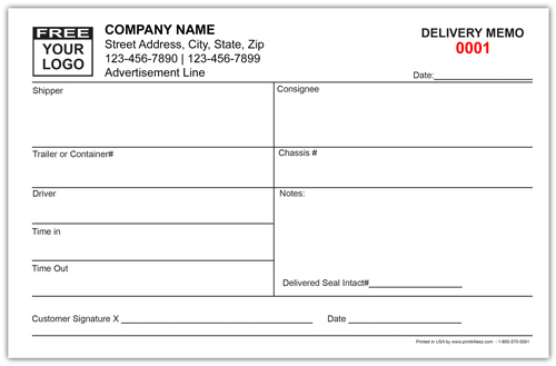 Delivery Memo