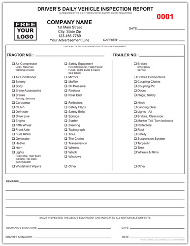 Driver’s Daily Inspection Report