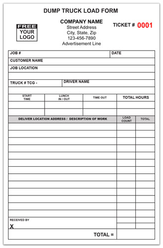 Dump Truck Load Forms