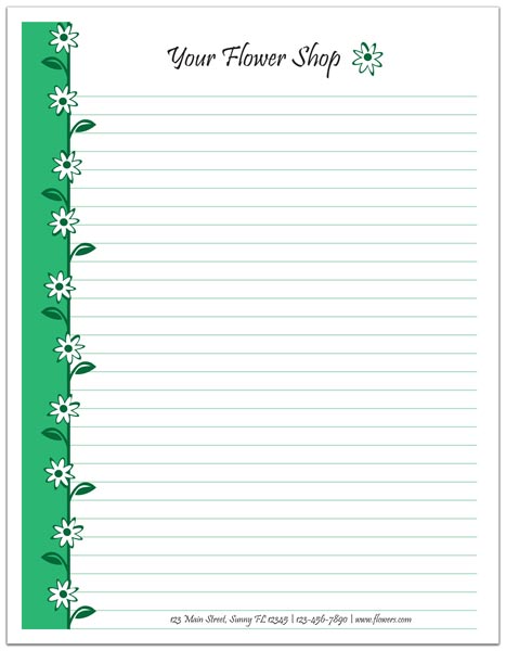 Large Floral Shop Notepads
