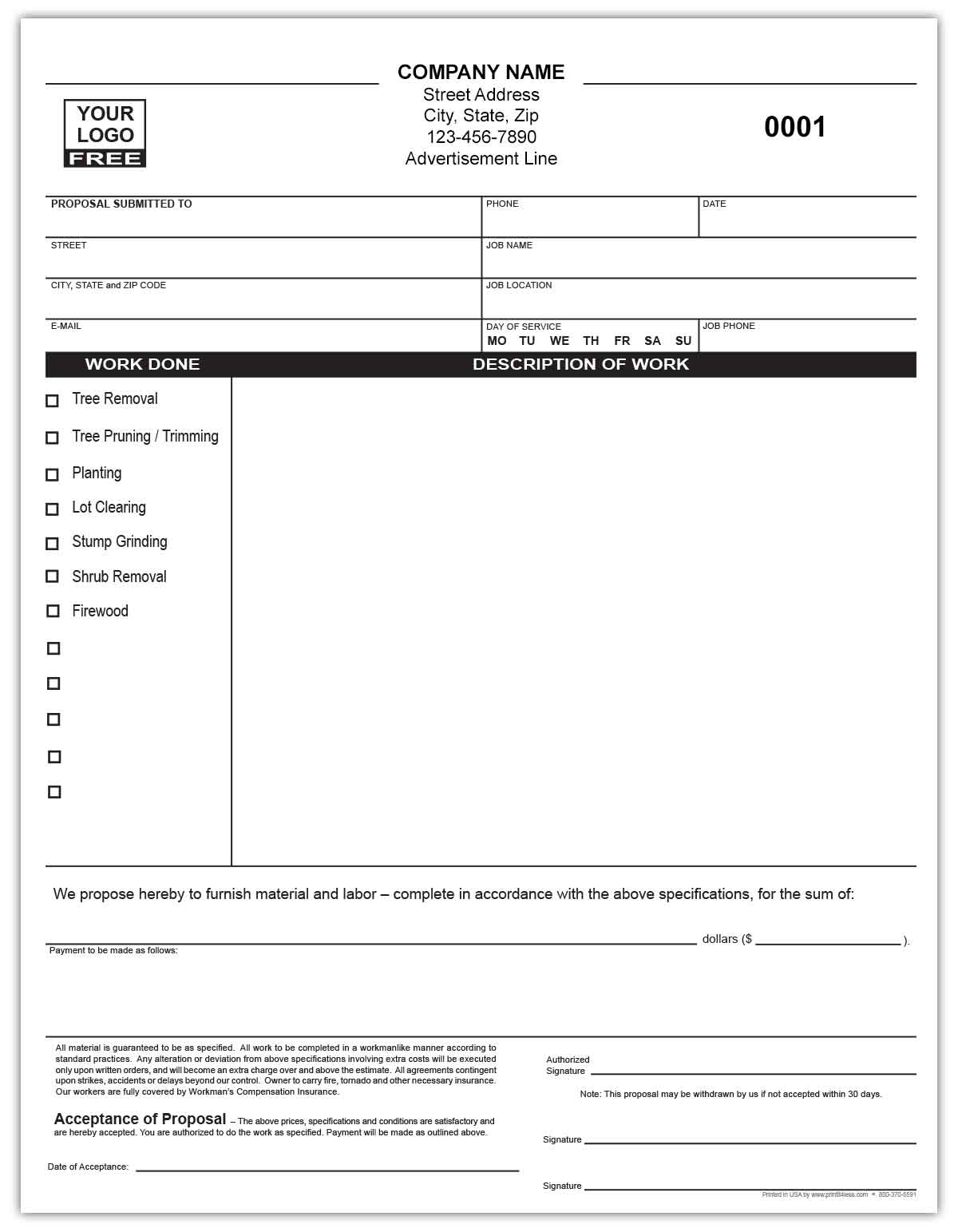 Landscaping Proposal Forms