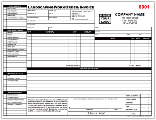 Lawn Care Services Work Order