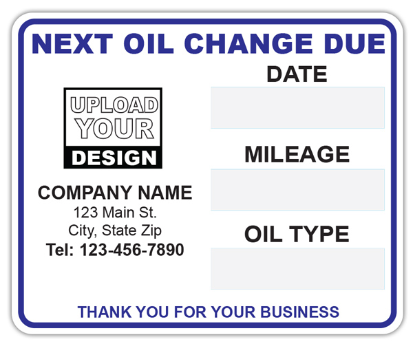 Static Cling Label – Next Oil Change