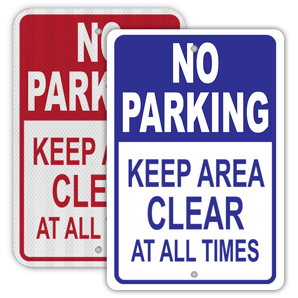 No Parking Sign Keep Area Clear