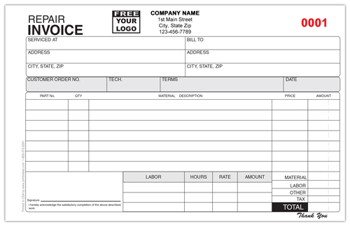 Pool – Spa Service Invoice Form