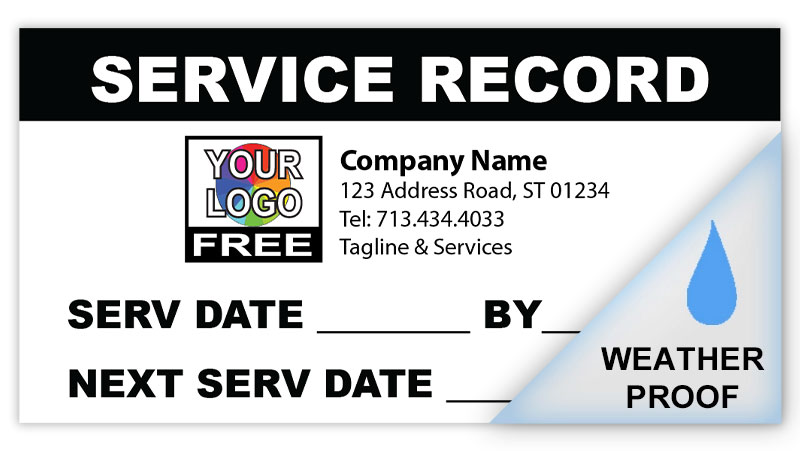Service Record Label – Weatherproof