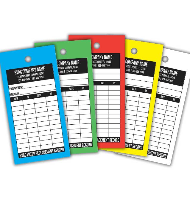 HVAC Filter Replacement Record Tags