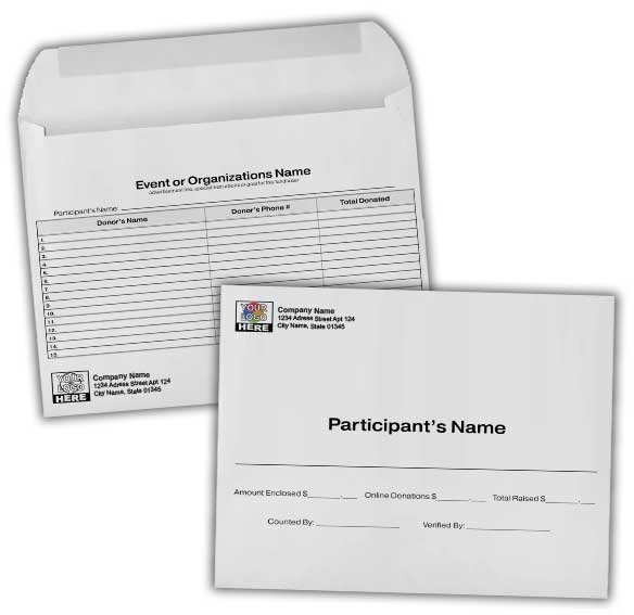 Custom Fundraiser Booklet Envelopes