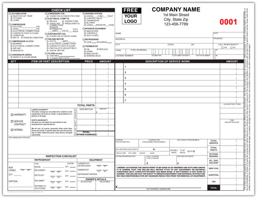 Auto HVAC Repair Form