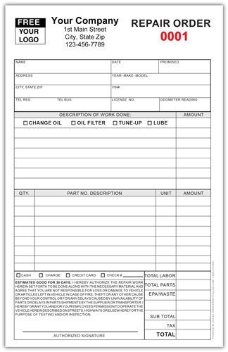 Auto Lube Invoice