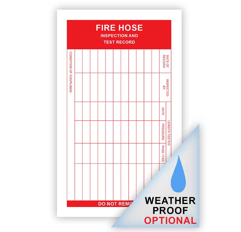 Fire Hose Inspection Label