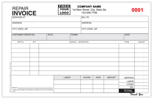 HVAC Repair Order Form