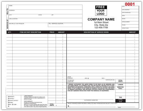 HVAC Service Invoice