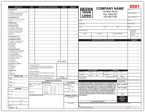 HVAC Service Order Form 682