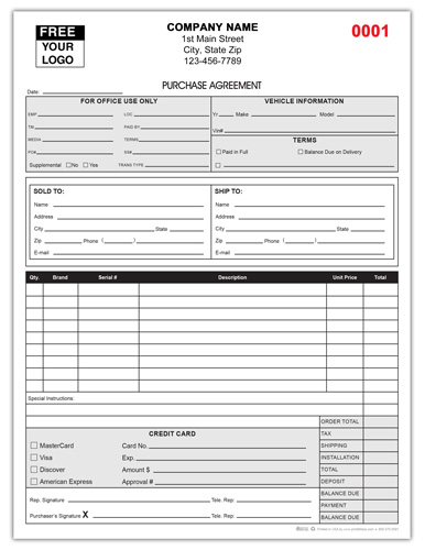 Vehicle Purchase Agreement Form